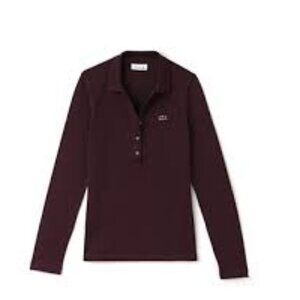 Vintage Lacoste Long Sleeve Polo Shirt Brown Size 34 (XS) Girls/Boys/Women